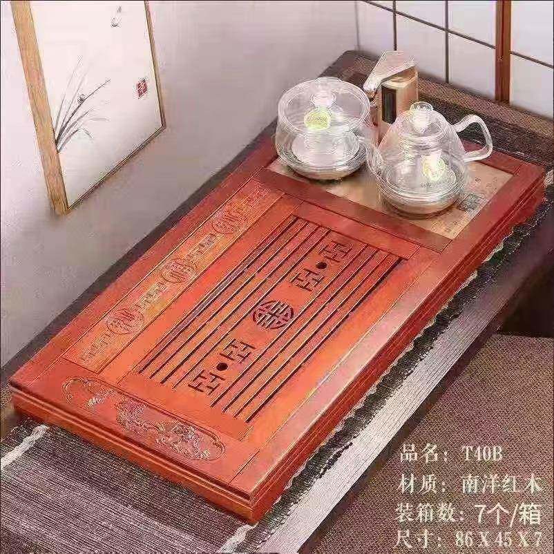 湛卢茶具各种中高档实木茶盘茶车电磁炉四合一组合茶盘