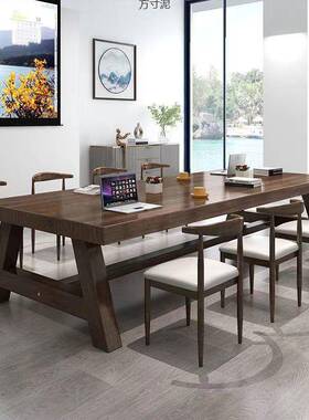 高端实木新式会议桌6-研发适用E1级简约新中式风格外贸工厂供应链