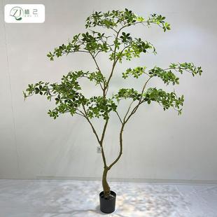 仿真绿植十大功劳海岛春花栀子树植物造景家居室内橱窗装饰树摆件