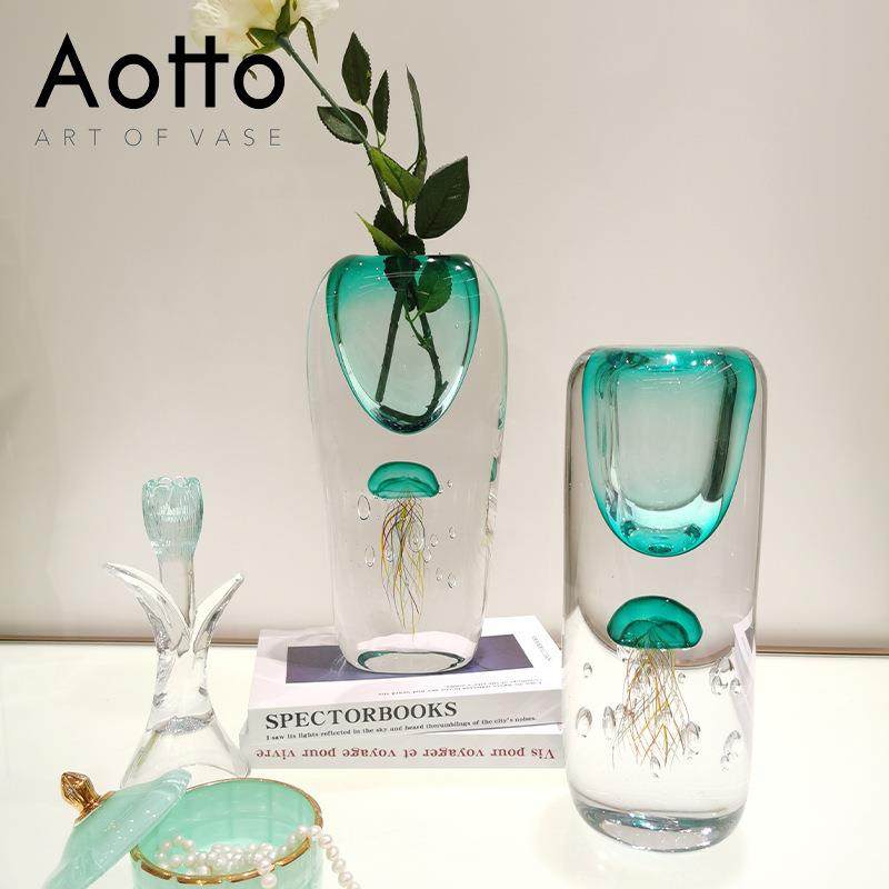 艺术设计感水母渐变色花瓶客厅餐桌软装插花玻璃花器摆件水培花瓶,机械设备,其他机械设备,淘宝优惠券,粉丝福利购,淘宝优惠卷