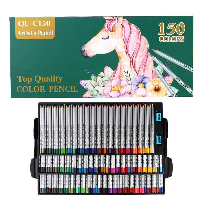 启励150色彩色铅笔油性彩铅美术彩色铅笔绘画150件用品