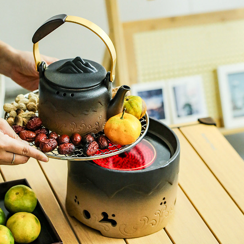 围炉煮茶家用炭炉电陶炉两用户外露营野餐泡茶壶烧烤炉日式炭火炉