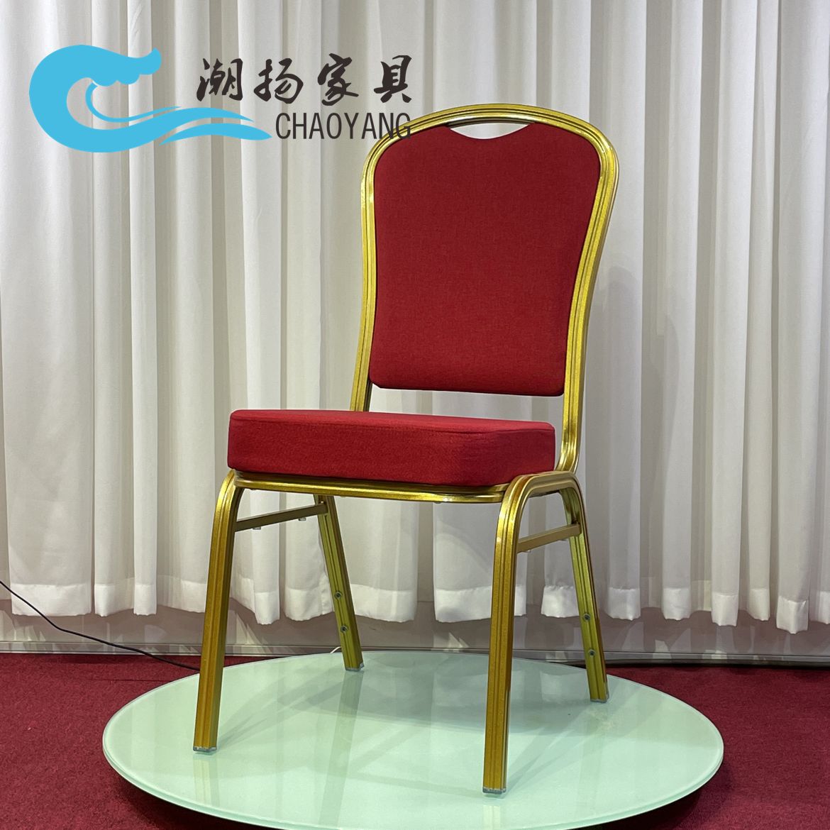 厂家批发铝合金加厚定型棉宴会椅可堆叠活动婚庆餐椅会议培训椅