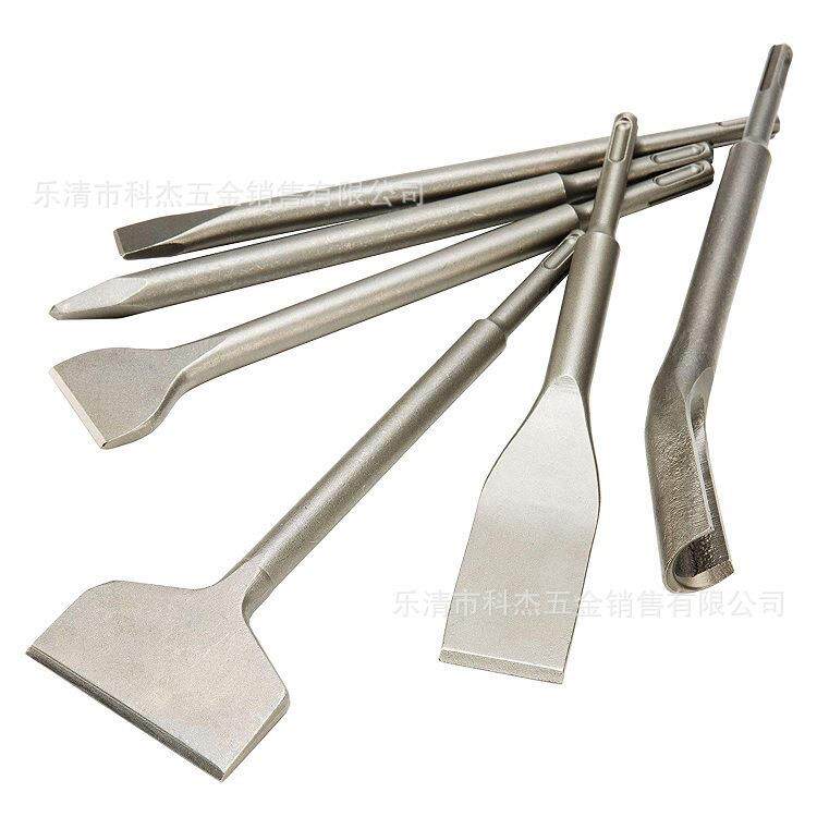 冲击钻头方圆柄尖扁凿子镐钎电镐头U型凿开槽穿墙钻五坑凿6PC