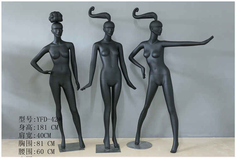 经典复古款女装全身模特橱窗展示模特亚黑色自带头辫橱窗模特道具