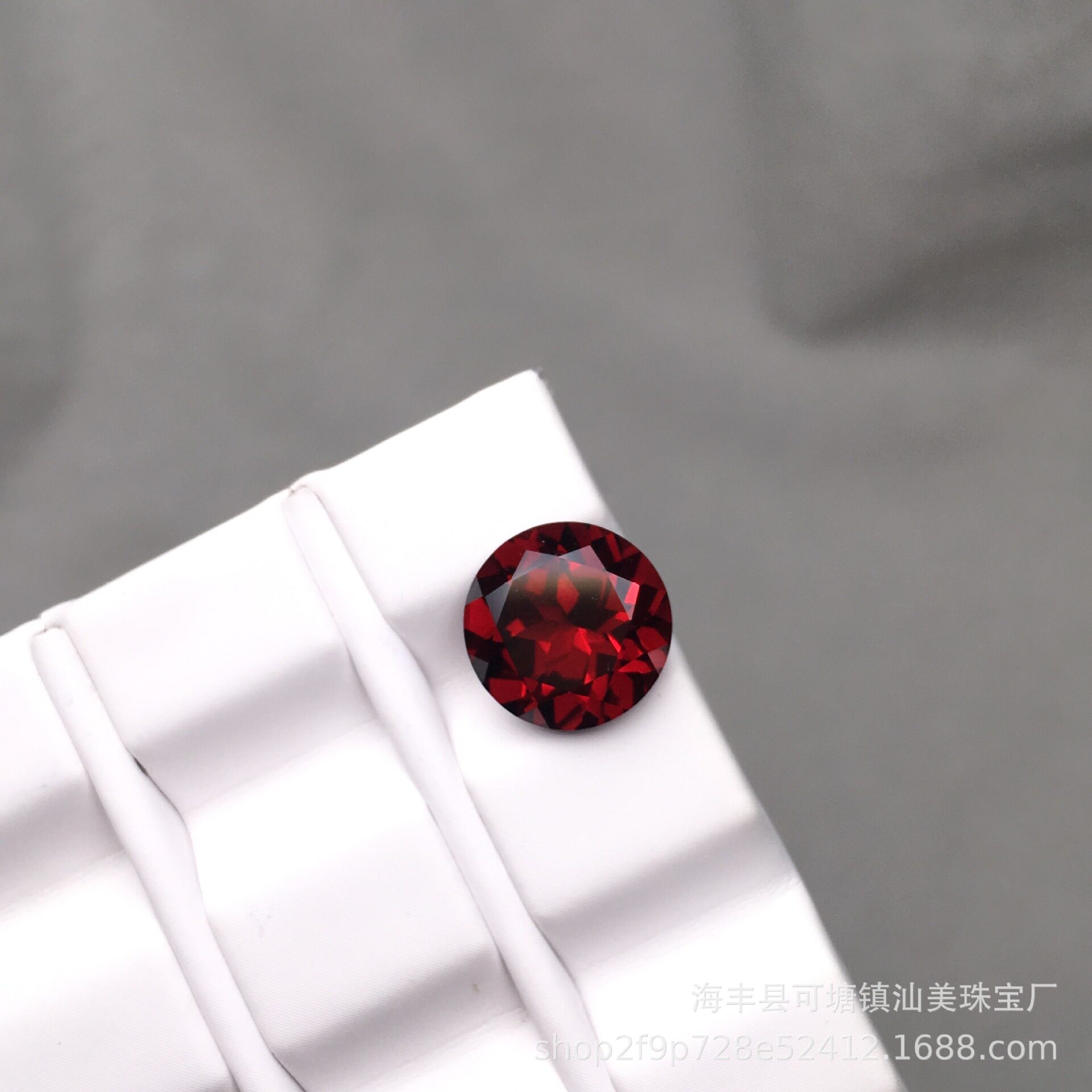天然石榴石戒面裸石圆形mm净体石榴石饰品镶嵌裸石批发