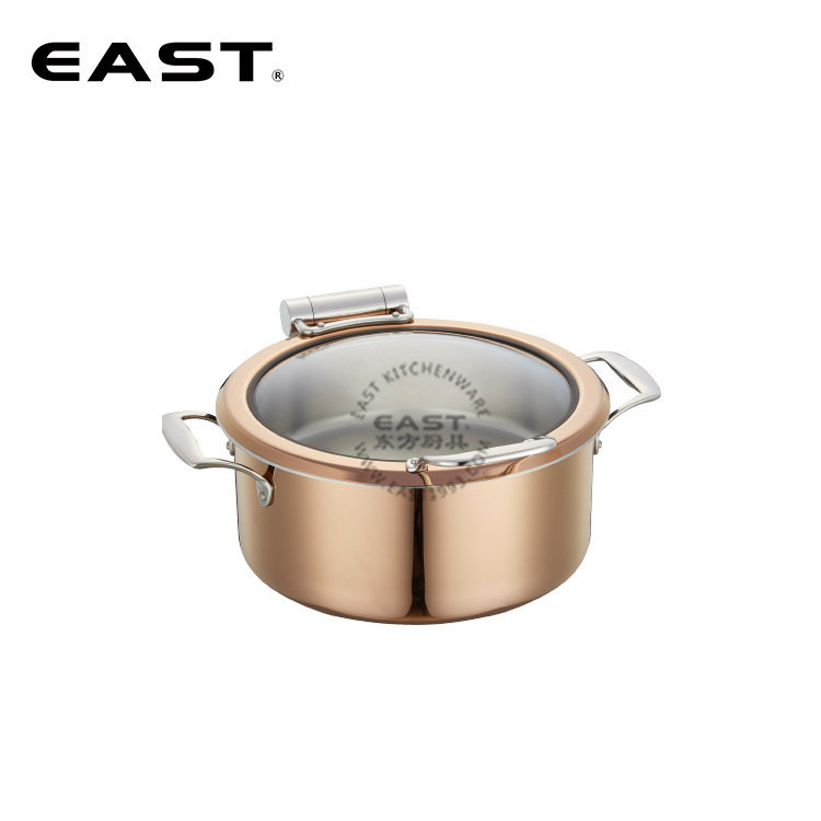 有耳玻璃盖玫瑰金自助餐煲【EAST东方厨具】