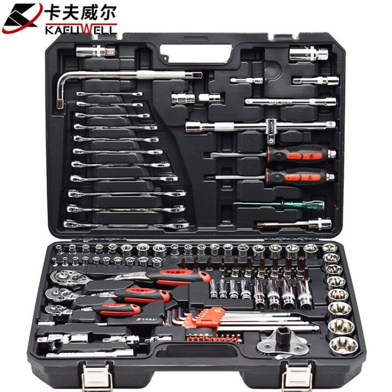卡夫威尔SS13125A工具套装铬钒钢棘轮套筒棘轮扳手125件套