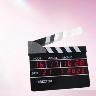 电影拍创意装饰多功能台钟客厅钟表大屏LED数字闹钟万年历