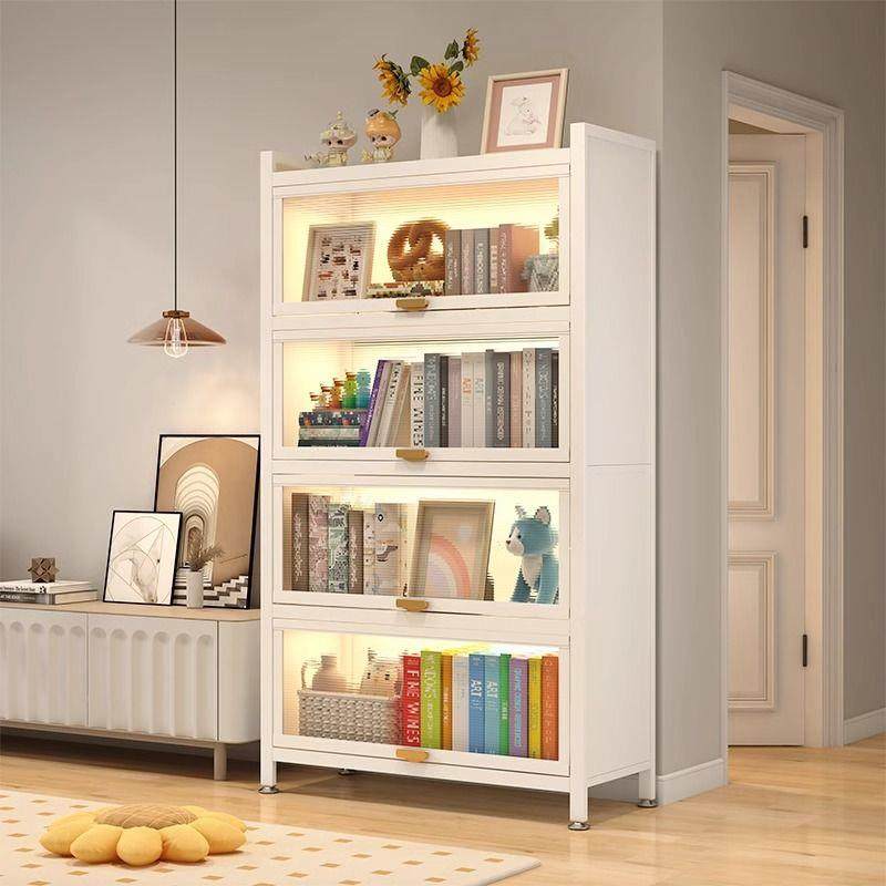 钢制书柜透明门多层带门防尘落地储物柜儿童书房书架置物架收纳柜,收纳整理,烫衣板及配件,淘宝优惠券,粉丝福利购,淘宝优惠卷