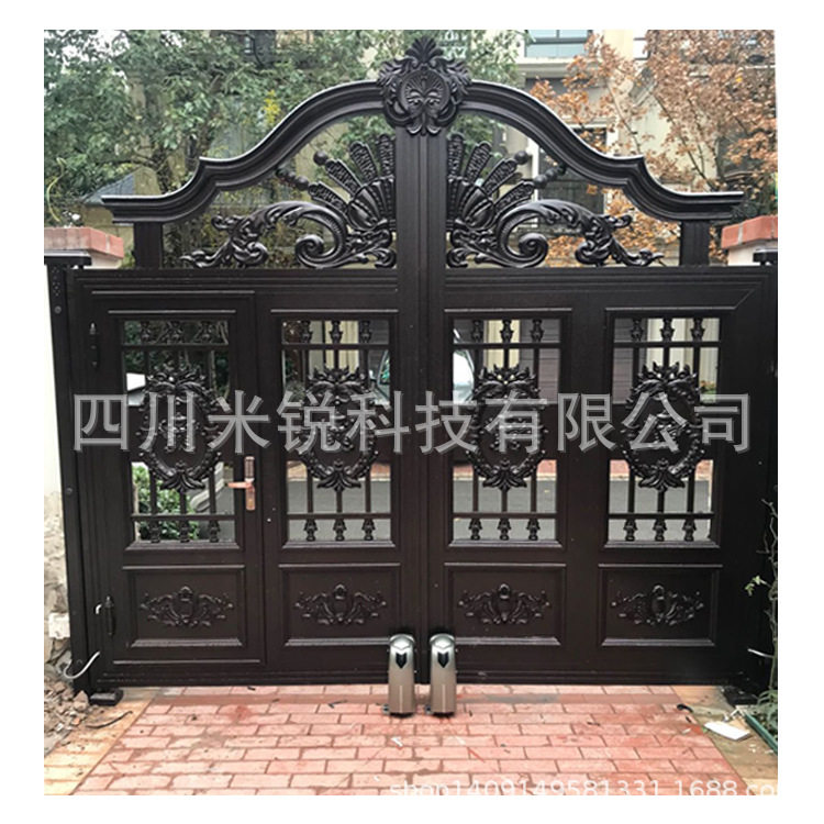 四川简阳遥控走轮式开门机八字平开门机别墅地滚机地爬机批发