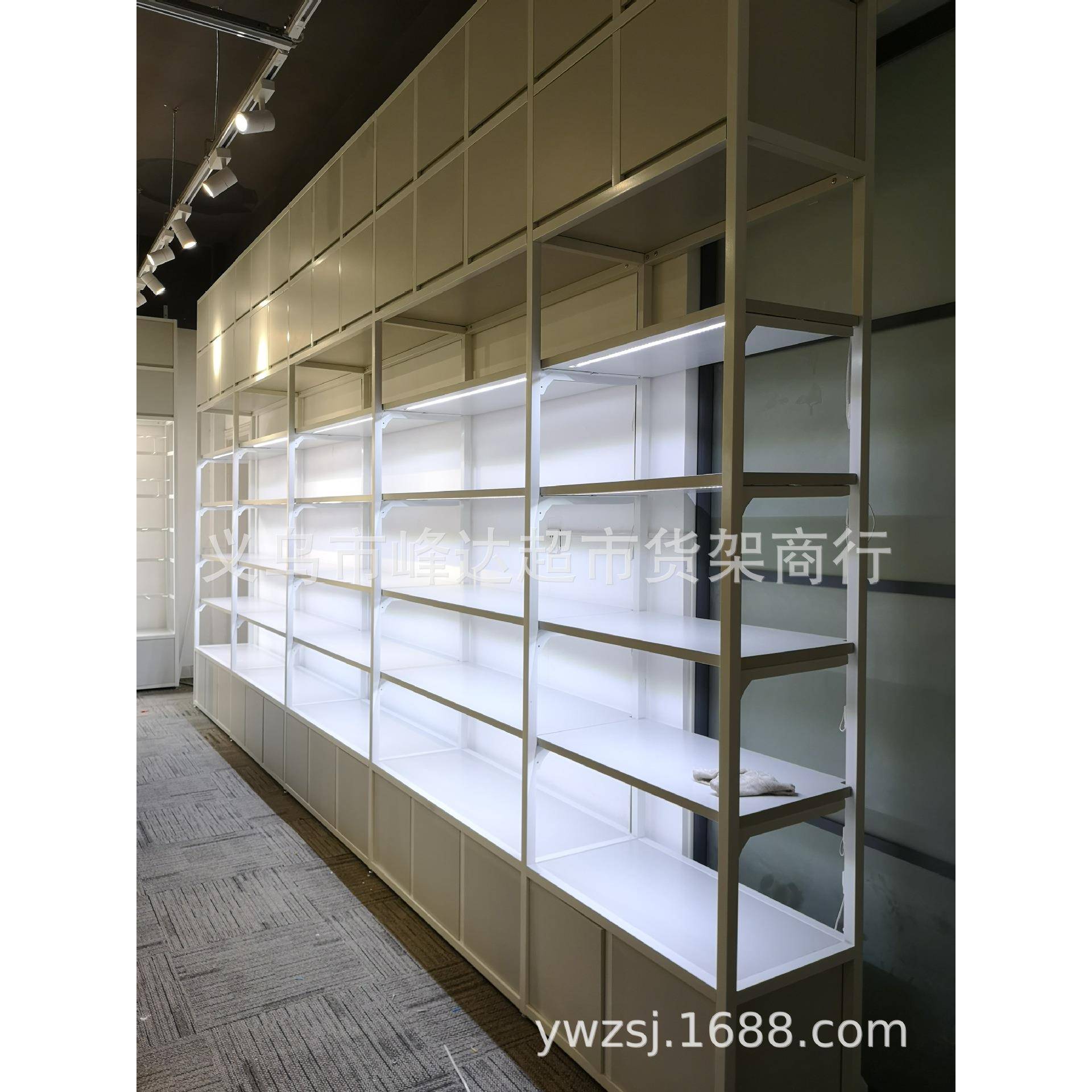 钢木文创玩具靠墙百货边柜服装饰品三福可拆装家居货架