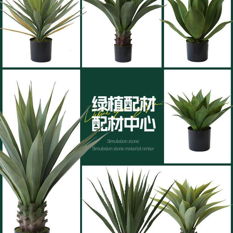 高端高品质龙舌兰盆栽仿真绿植多肉植物凤尾兰客厅橱窗落地装饰