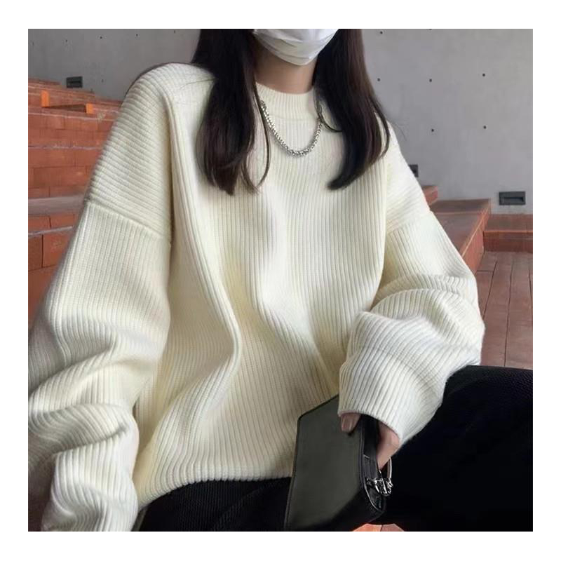 高级感毛衣女加厚秋冬2025新款宽松外搭洋气简约短款针织女装上衣