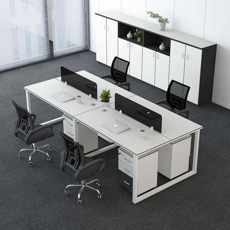 职员办公桌椅多人位多配色电脑隔断可拆卸屏风职员工位带活动柜