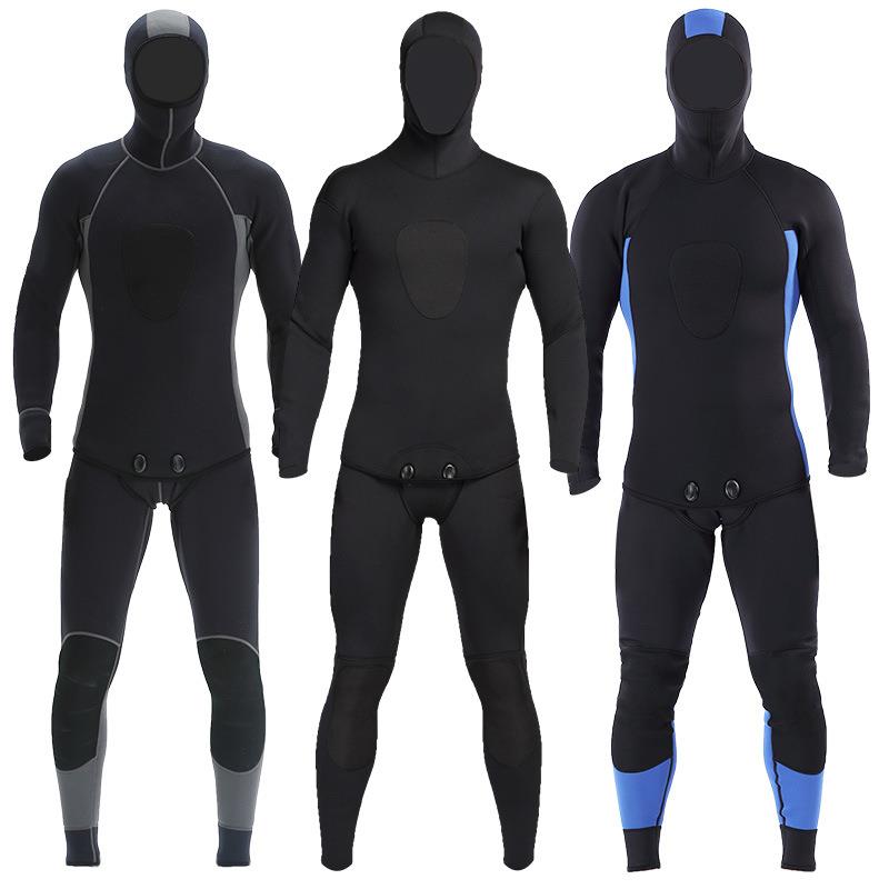 连帽3mm分体潜水服两件套潜水衣男士连帽潜水衣保暖户外潜水服