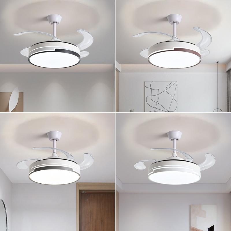 隐形风扇灯吊扇灯客厅餐厅卧室一体LED风扇家用简约现代带电吊灯