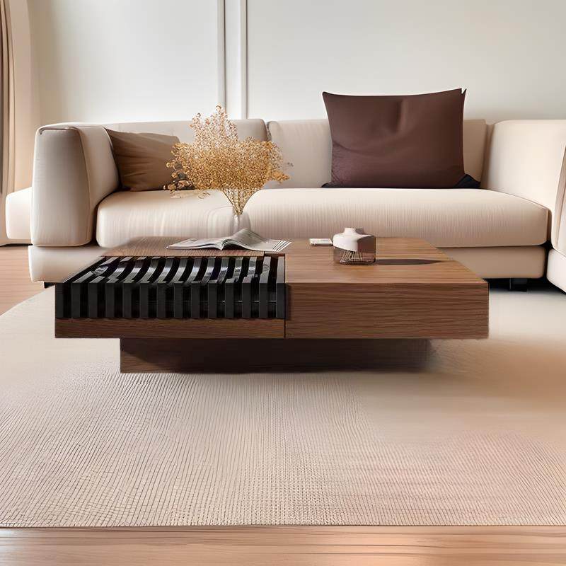 意式极简可储物正方形实木茶几客厅小户型黑胡桃木简约中古风茶几,节庆用品/礼品,新娘配件,淘宝优惠券,粉丝福利购,淘宝优惠卷