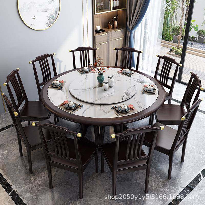 新中式岩板圆桌餐桌椅组合大理石1.8米8人大圆桌简约全实木圆餐桌,节庆用品/礼品,新娘配件,淘宝优惠券,粉丝福利购,淘宝优惠卷