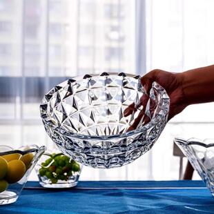 创意客厅大号果盘水晶玻璃果盆果斗果盆家居台面花瓶客厅花器摆件