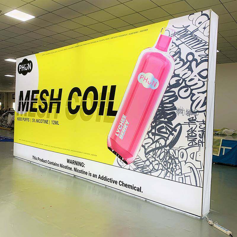 上海工厂直销LED内打灯立式折叠拉网卡布灯箱铝型材架广告展示牌