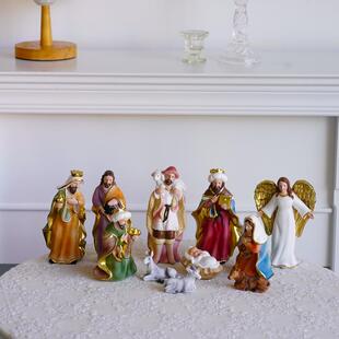 欧式创意天使圣诞马槽组诞生桌面摆件现代家居书房客厅玄关装饰品