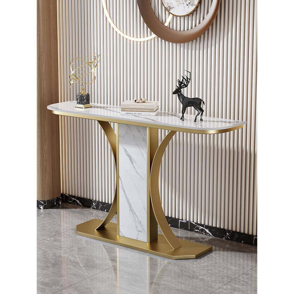 现代轻奢风玄关桌入户正对门艺术玄关台靠墙超窄岩板条案简约设计