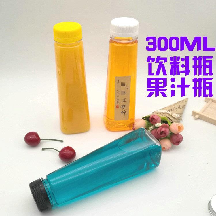 大口300ml透明塑料瓶300毫升果汁瓶饮料瓶300ml酵素瓶蜂蜜奶茶瓶