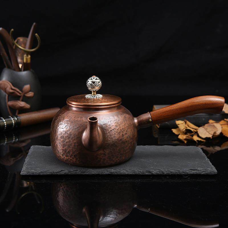 600ML侧把手锤纹铜壶煮茶家用烧水壶速热开紫铜茶壶,智能设备,其他智能设备,淘宝优惠券,粉丝福利购,淘宝优惠卷