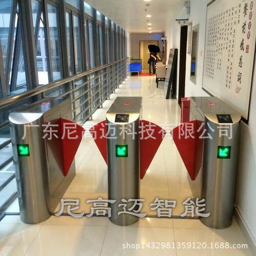 尼高迈双门圆弧翼闸进出门身份证识别开闭IC卡门禁考勤管理