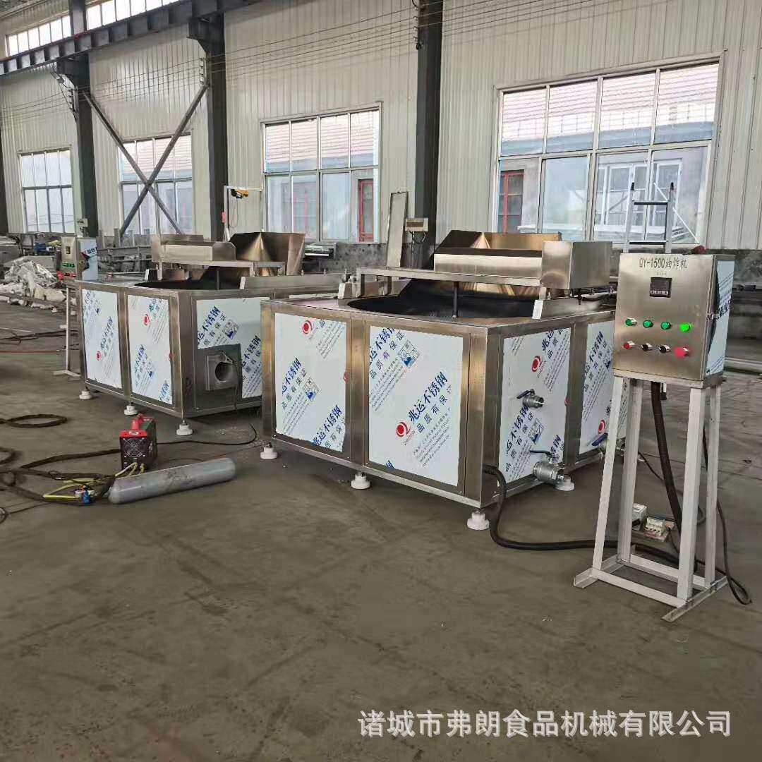 海鲜制品油炸机现货小鱼仔油炸机自动翻筐出料带鱼头油炸设备
