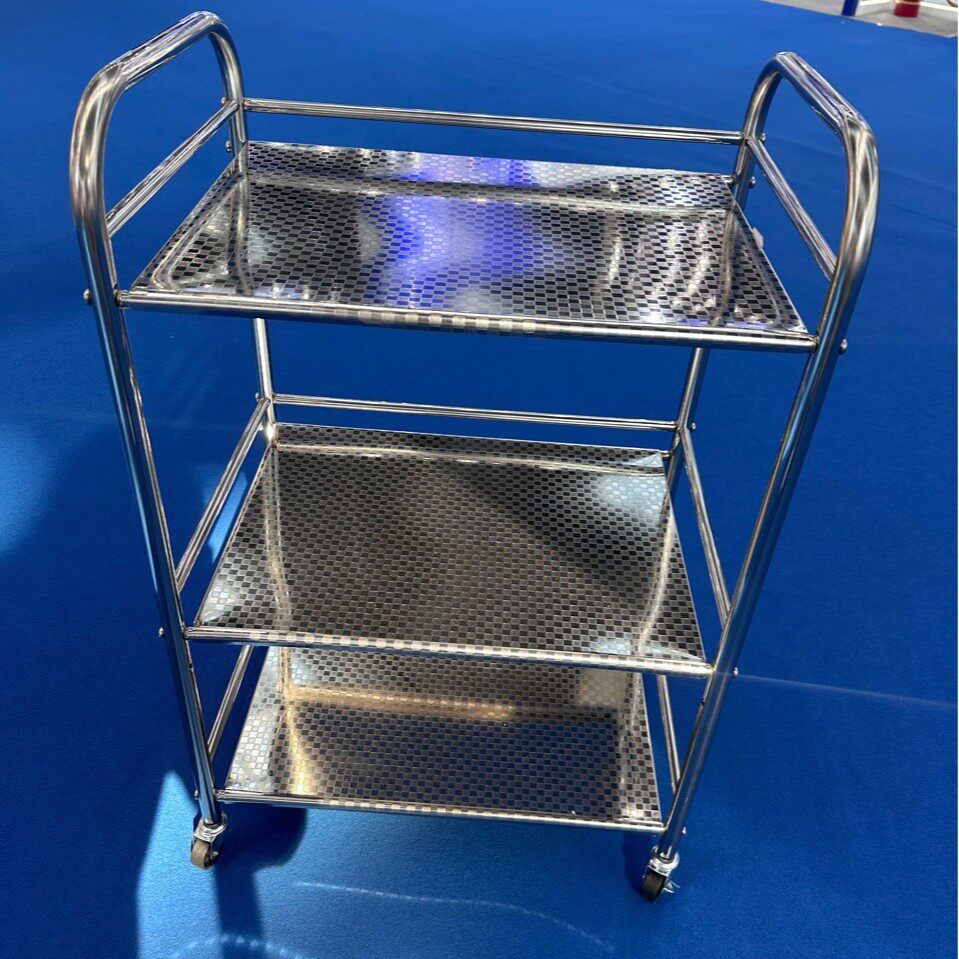 不锈钢厨房置物架微波炉烤箱火锅架调料架加厚送餐车上菜批发收纳