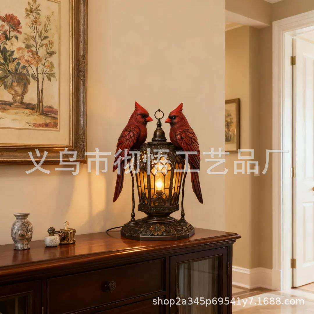 跨境Limited Edition--Cardinal Bird Lantern红雀鸟灯笼