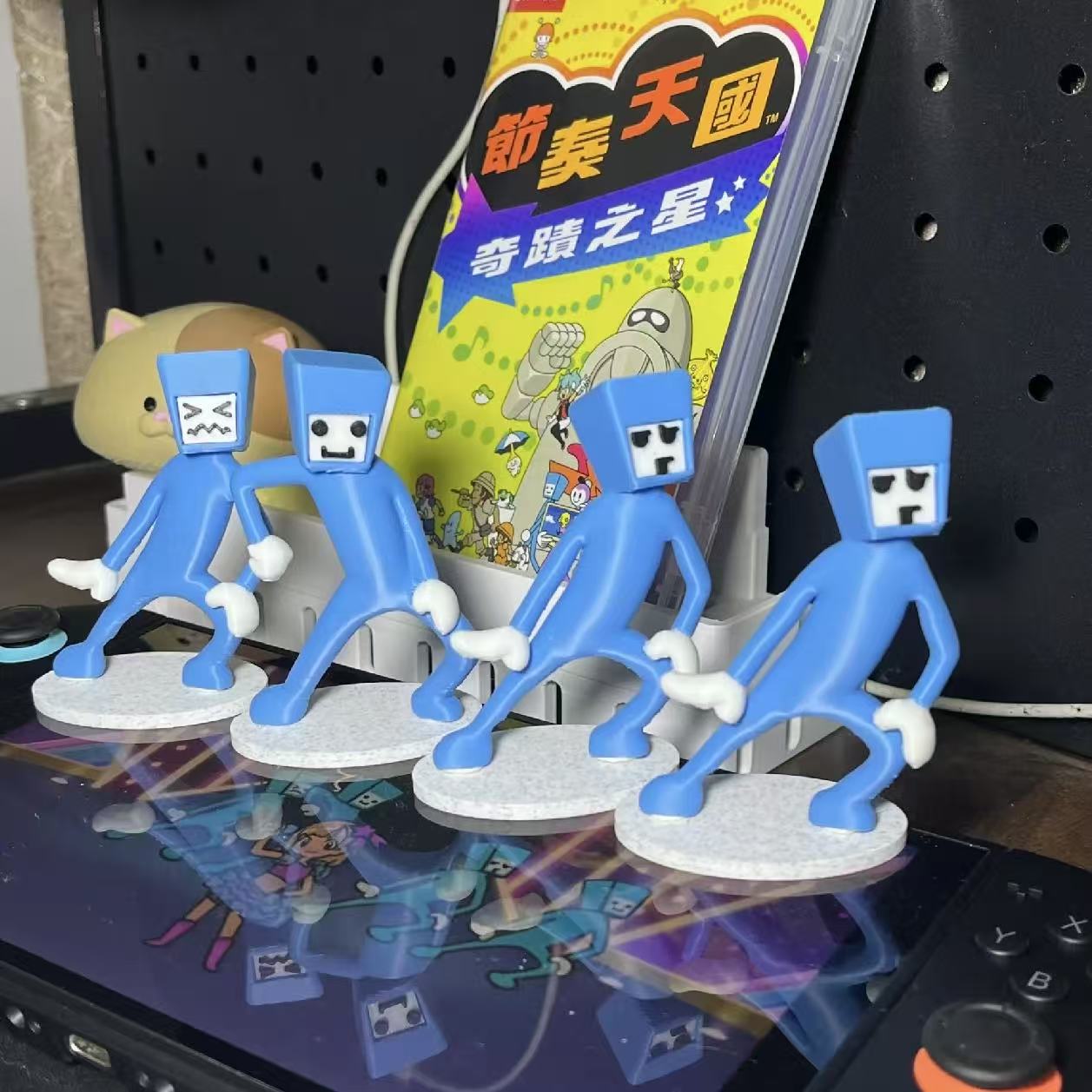 节奏天国奇迹之星肘击舞者游戏周边可换脸人偶模型摆件挂件3d打印