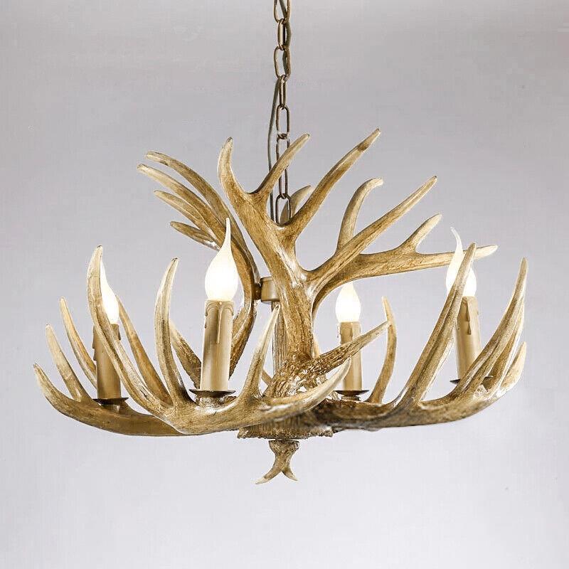 美式复古北欧鹿角吊灯意啡酒咖厅9014-8+4创主题餐吧厅复古工业风