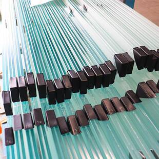 6+355406透明钢化夹胶胶玻璃钢变化印丝夹层夹胶玻璃白色渐镀膜夹