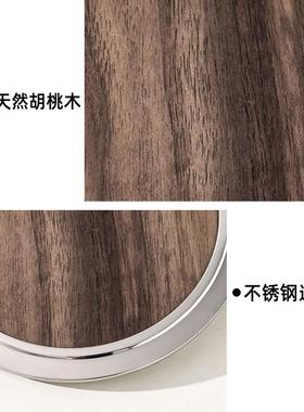 不锈钢杯垫胡桃木茶用杯隔热茶托胡桃木QZR家托功夫茶具茶道垫配