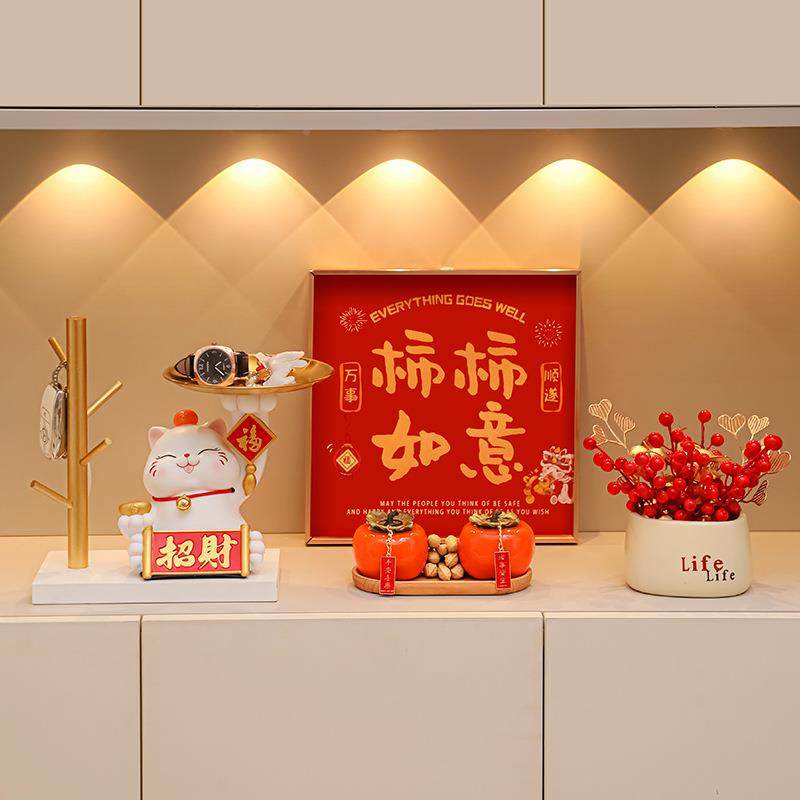 创意招财猫乔入户装XL164进门钥匙托盘收纳摆件迁新居家居电视柜,家居饰品,装饰摆件,淘宝优惠券,粉丝福利购,淘宝优惠卷