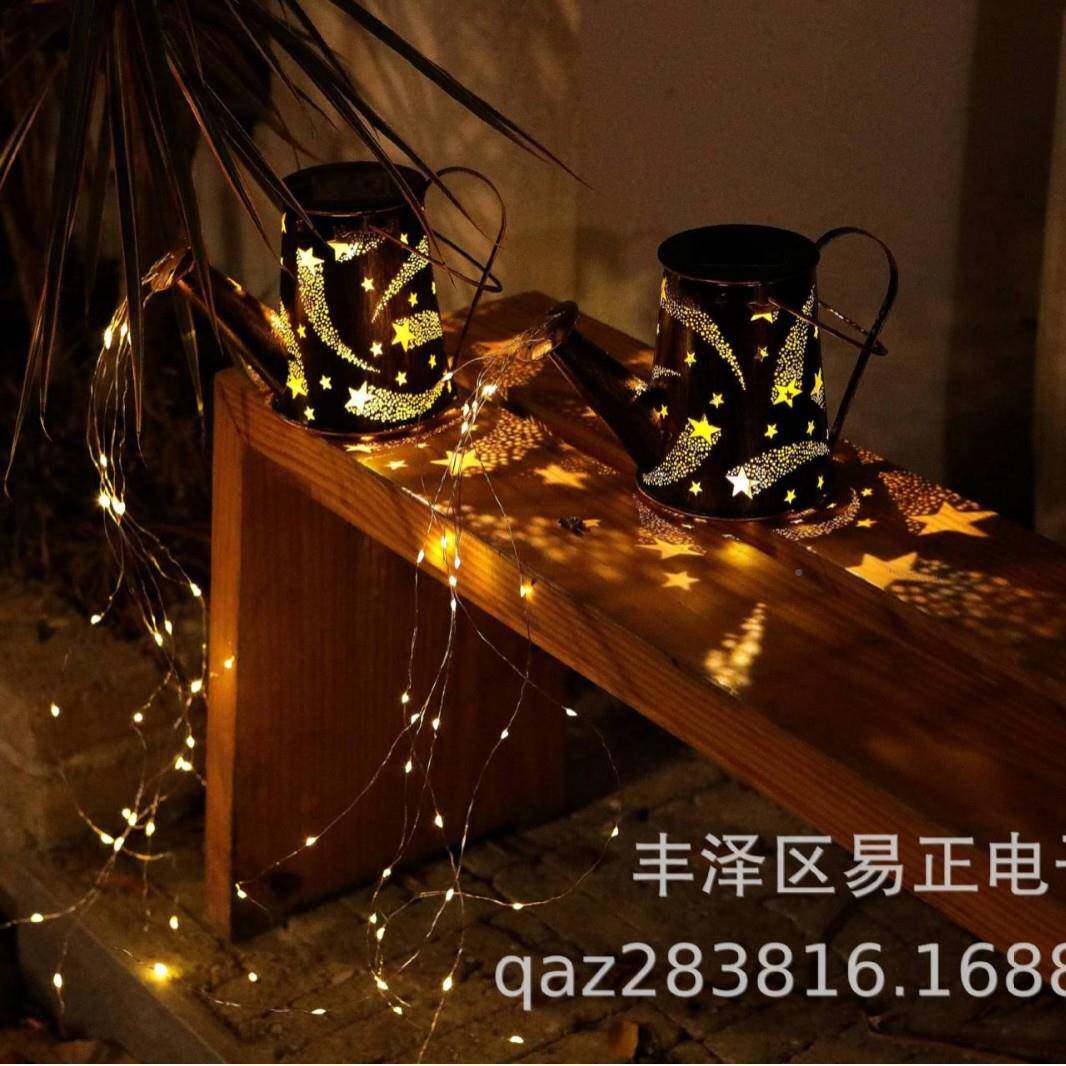 厂家新款询问客服太圣阳能流星水壶灯天使花园装灯草坪饰诞飘雪路
