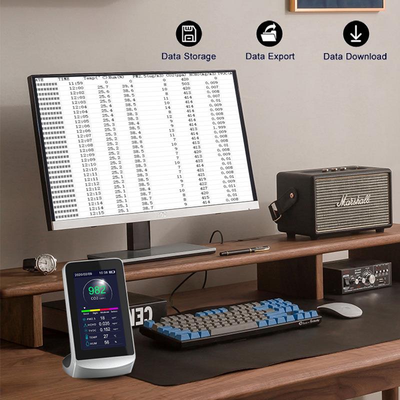 支持数据O下载H和存储多功能空气质量监仪CO2/PM2.5/测HDM72BC/TV