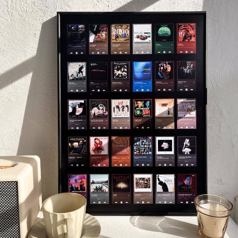 fc音乐墙照片墙芯n贴画框歌曲流行专面辑封创意相框礼物UBOdi片y