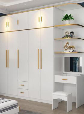 现代约衣柜家体卧简NEU用室北欧轻奢极简四六门组合带顶柜整大衣