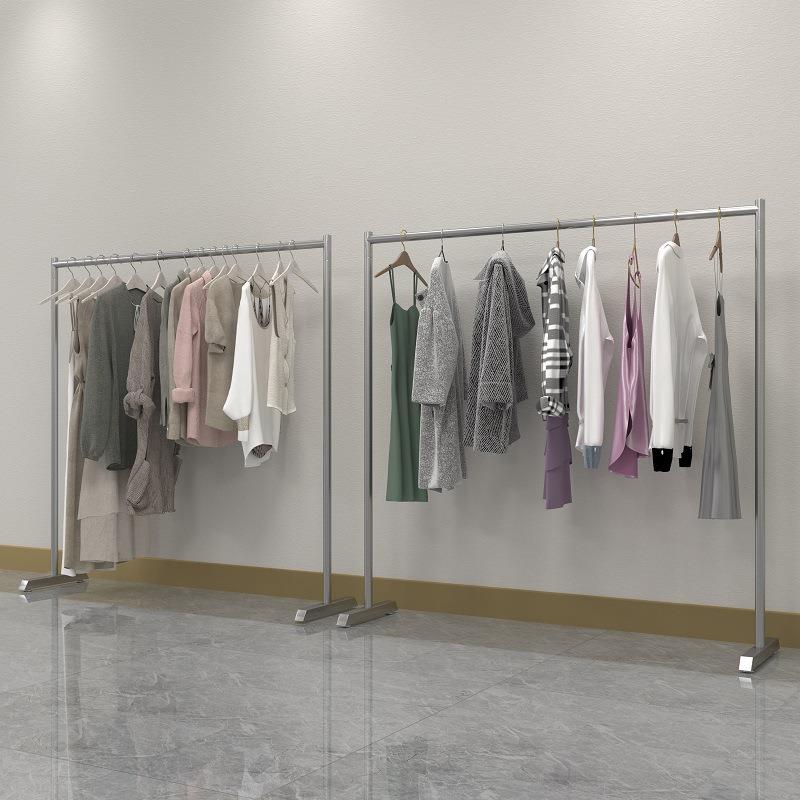 拉丝不锈钢挂示衣架易落地式装店展XK-01架子银色阳台晾衣架简陈