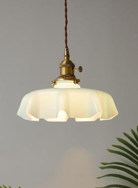 法式奶油小吊北灯欧黄浪铜花瓣玻璃灯飘窗68221吧台餐灯漫卧室床