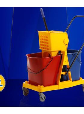 白云清洁AF08073双桶榨水车榨水桶46L洗拖把桶手压式挤水桶酒店