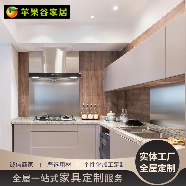欧式餐边橱柜实木门整体厨房橱柜门现代型厨房壁橱全屋