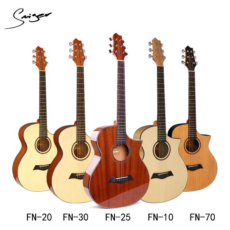 41寸民谣吉他FN-25亮光斜尖角guitar琴行教学用琴供应