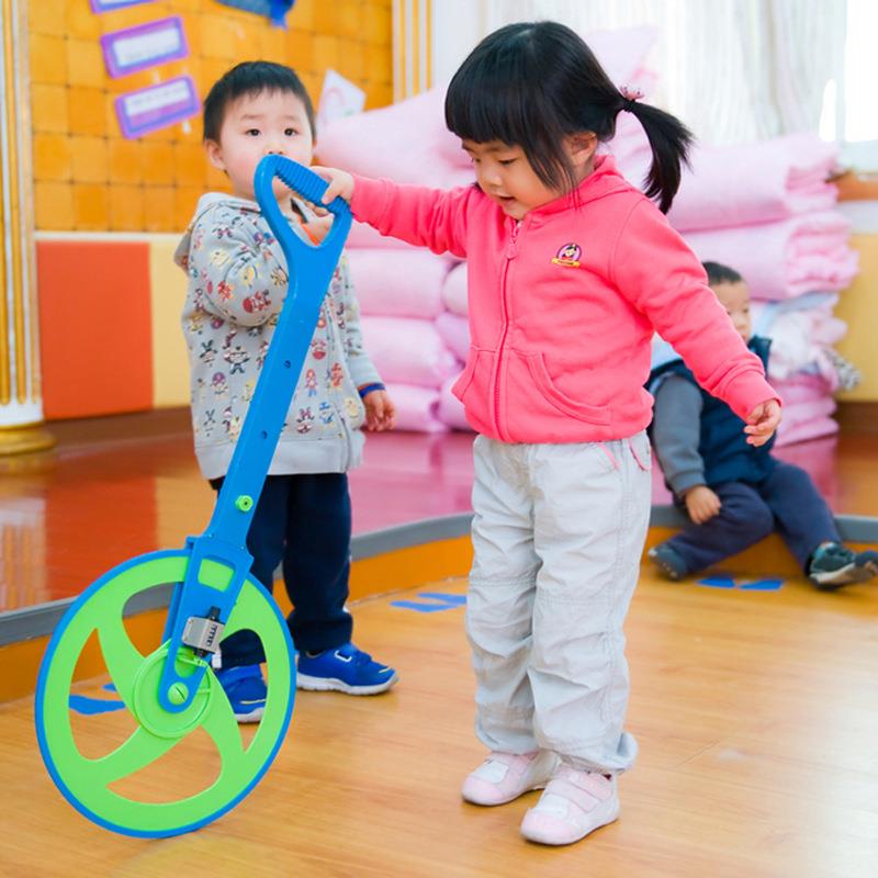 幼教幼儿园数学科学量具测量滚轮尺测距尺玩具滚轮式测量尺量具