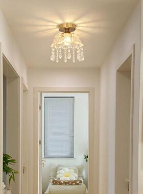 过道灯走廊灯led现代简约奶油法式轻奢水晶灯入户玄关阳台吸顶灯