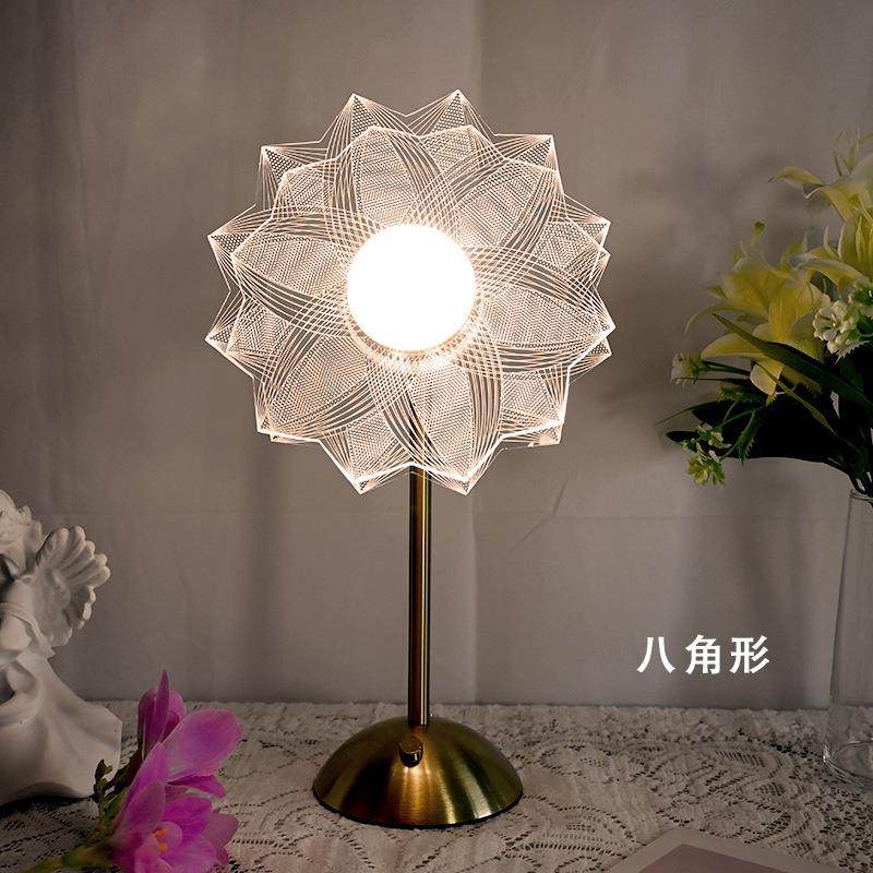 新款亚克力夜灯八角形台灯卧室灯led床头高级感摆件USB充电小夜灯,农用物资,其他肥料,淘宝优惠券,粉丝福利购,淘宝优惠卷